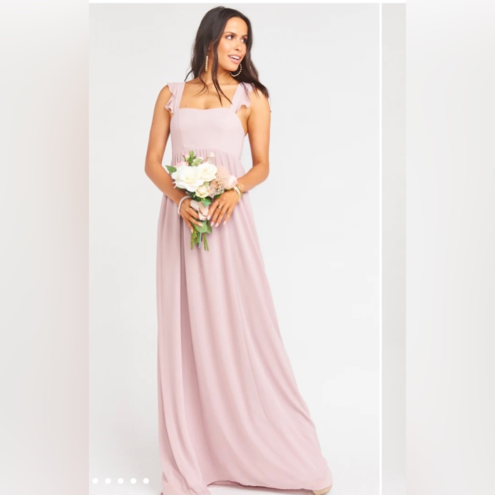 Show Me Your Mumu June Maxi dress in Neutral Mauve Chiffon (size small) NWT!